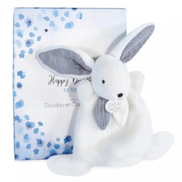 HAPPY GLOSSY Petit Doudou lapin 17 cm : HAPPY DOUDOU TO YOU ! - Doudou et Compagnie