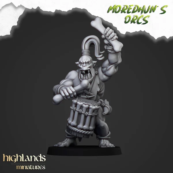 Highlands Miniatures - Moredhun's Orcs - Cave Orcs With Bow & EMC