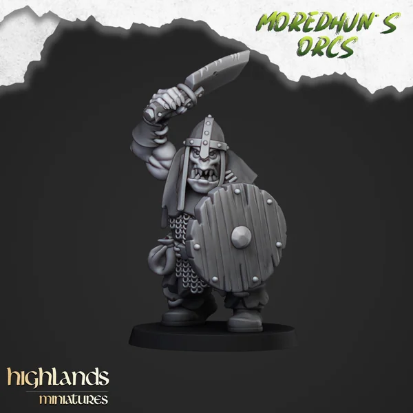 Highlands Miniatures - Moredhun's Orcs - Orc Warriors with Hand Weapons with EMC