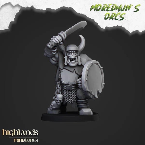 Highlands Miniatures - Moredhun's Orcs - Orc Warriors with Hand Weapons with EMC