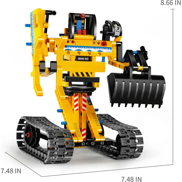 iM.Master Kit de construction pelleteuse robot 2 en 1 31x14x16 cm