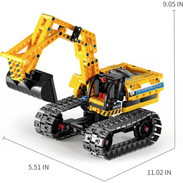 iM.Master Kit de construction pelleteuse robot 2 en 1 31x14x16 cm