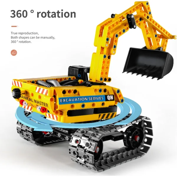 iM.Master Kit de construction pelleteuse robot 2 en 1 31x14x16 cm