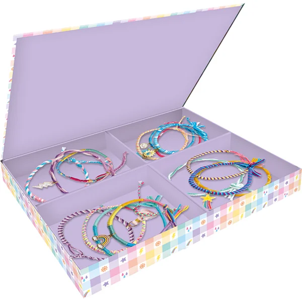 Janod Atelier Kit créatif Fabrication de bijoux Bracelets arc-en-ciel 30 pcs