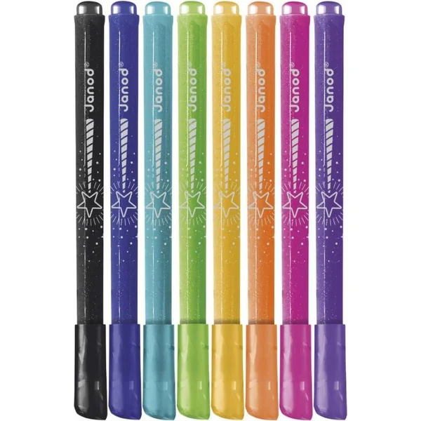 Janod Colorino Feutres pour enfants avec paillettes 8 couleurs