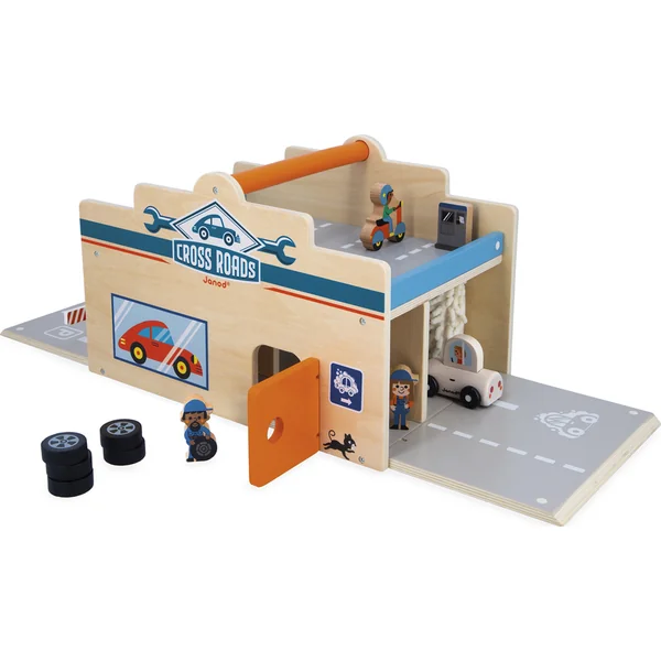 Janod Crossroads Mon premier garage Atelier de réparation avec station de lavage