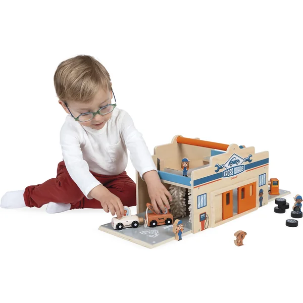 Janod Crossroads Mon premier garage Atelier de réparation avec station de lavage