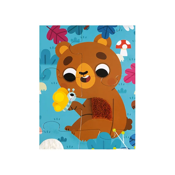 Janod Puzzle tactile sensoriel Animaux de la forêt avec texture 20 pcs