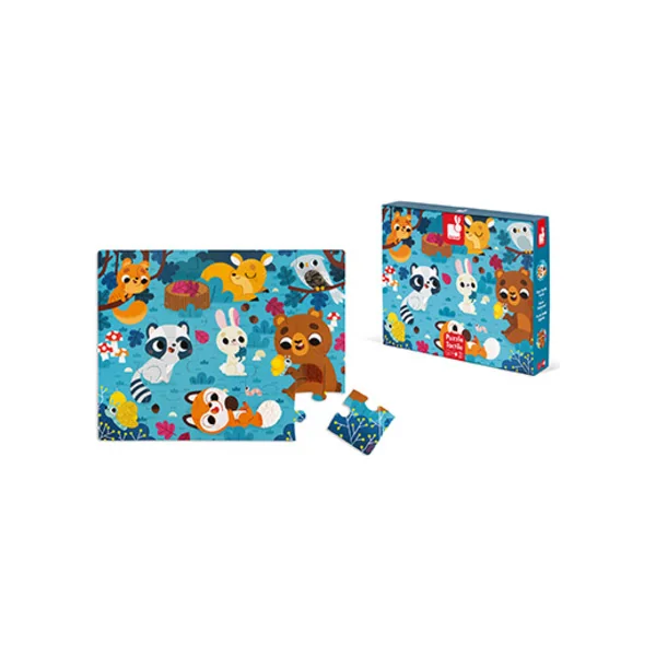 Janod Puzzle tactile sensoriel Animaux de la forêt avec texture 20 pcs