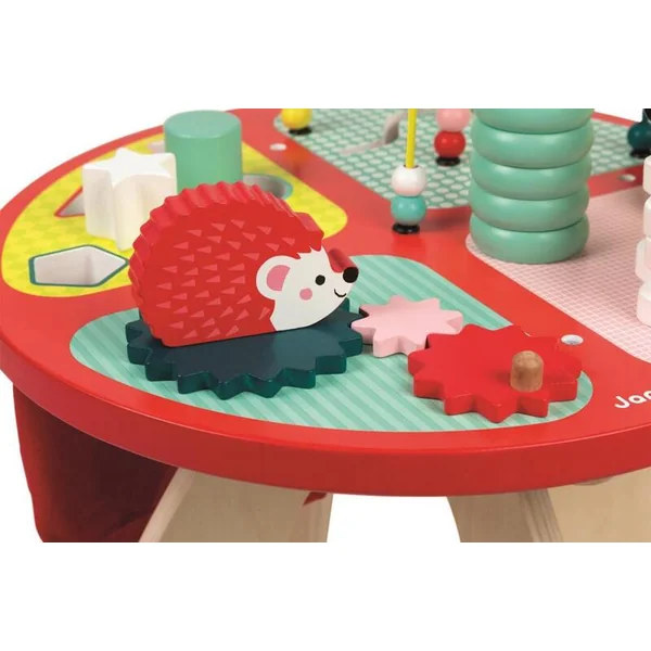 Janod Table de jeu en bois avec activités pour la motricité fine Baby Forest