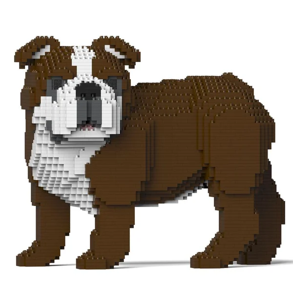 JEKCA BLOCS DE CONSTRUCTION - CHIEN BULLDOG ANGLAIS (4 EN 1) MARRON STANDARD