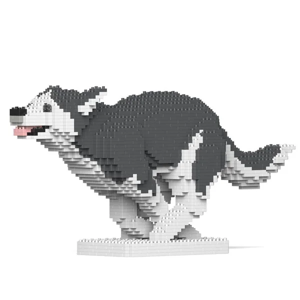 JEKCA BLOCS DE CONSTRUCTION - CHIEN HUSKY (4 EN 1) GRIS STANDARD
