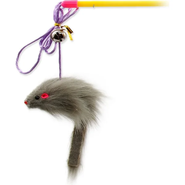Jouet Magic Cat baguette avec souris et grelot catnip 17cm+49cm 24pcs