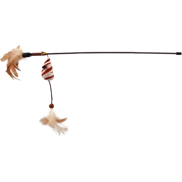 Jouet Magic Cat baguette souris avec plumes coton avec catnip 20cm+46cm 24pcs