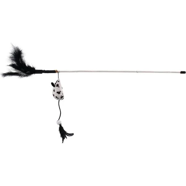 Jouet Magic Cat baguette souris avec plumes coton avec catnip 20cm+46cm 24pcs