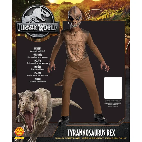 JURASSIC WORLD - DEGUISEMENT T-REX - TAILLE L 7-8 ANS