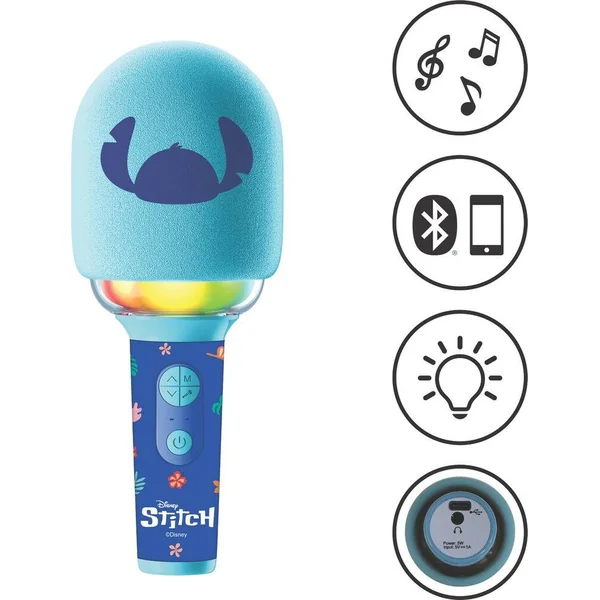 KARAOKE MICROPHONE BLUETOOTH/SANS FIL STITCH AVEC EFFETS SONORES ET LUMINEUX