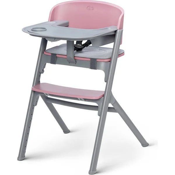 KINDERKRAFT SELECT Ensemble chaise haute Livy Aster Pink + transat Calmee, Premium