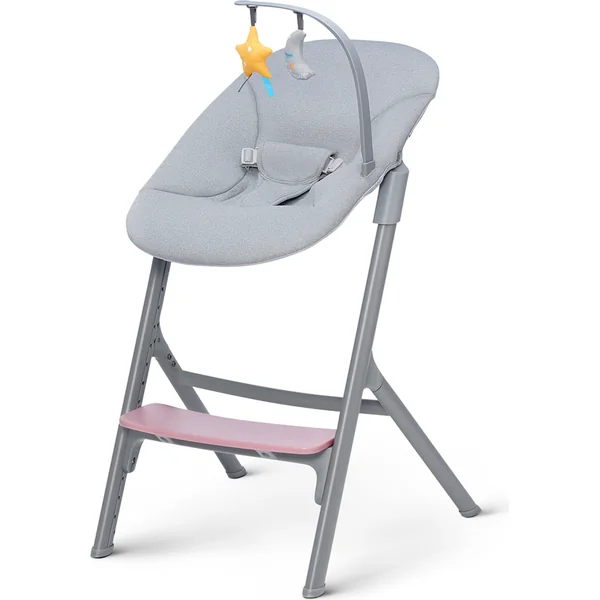 KINDERKRAFT SELECT Ensemble chaise haute Livy Aster Pink + transat Calmee, Premium