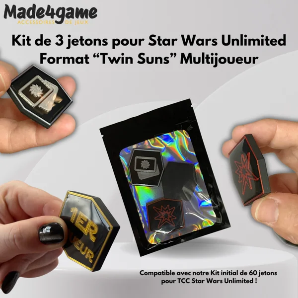 Kit de 3 jetons "Twin Suns" additionnels compatible Star Wars Unlimited