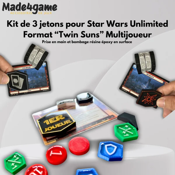 Kit de 3 jetons "Twin Suns" additionnels compatible Star Wars Unlimited