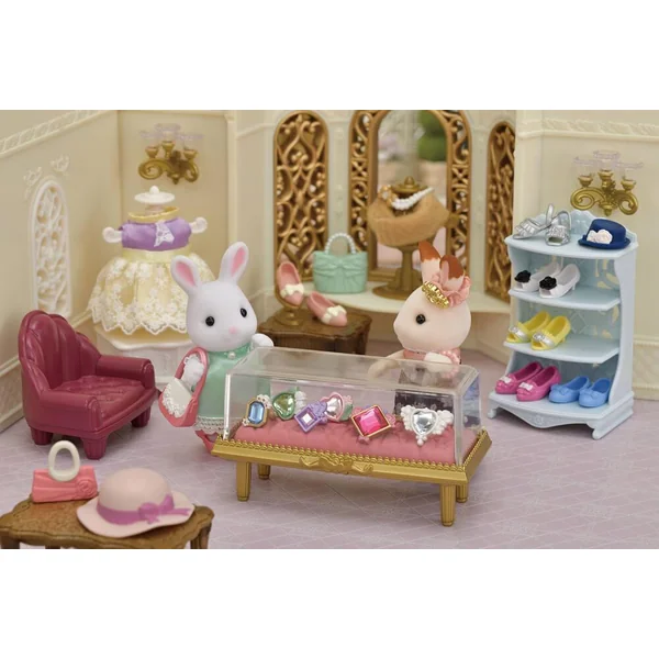 LA VALISETTE DE MODE ET GRANDE SŒUR LAPIN NEIGE - SYLVANIAN PERSONNAGES ET TENUES