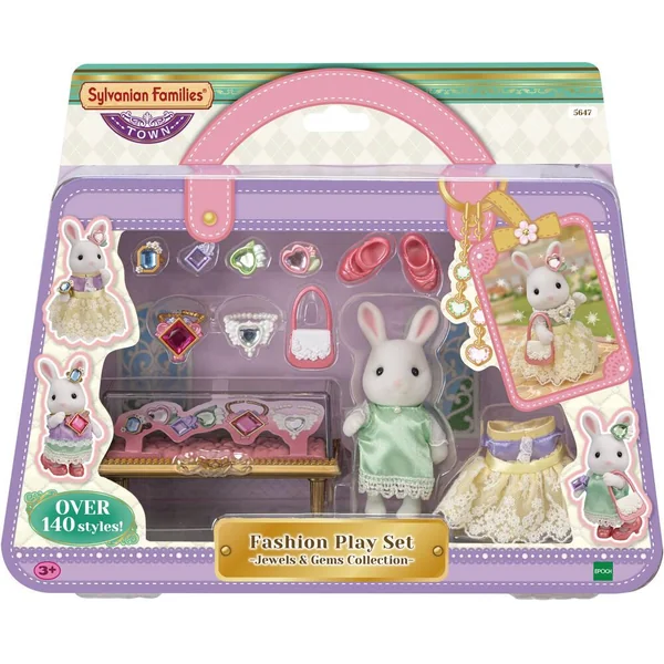 LA VALISETTE DE MODE ET GRANDE SŒUR LAPIN NEIGE - SYLVANIAN PERSONNAGES ET TENUES