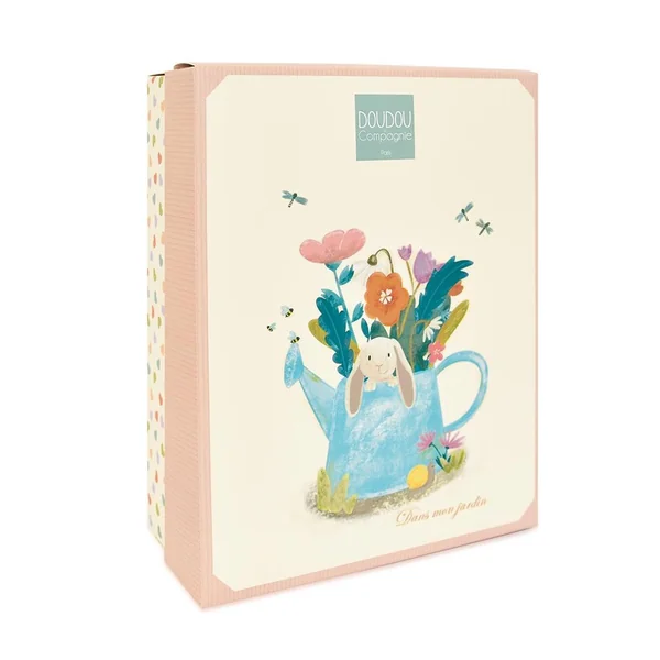 LAPIN CIBOULETTE : Doudou hochet bebe lapin rose 21 cm - Doudou et Compagnie