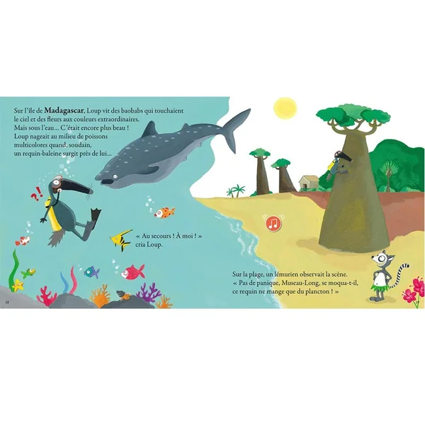 Le Loup qui voulait faire le tour du Monde en musique - Livre sonore Auzou