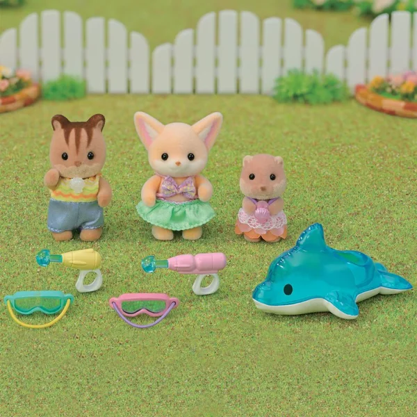 LE TRIO DES BEBES A LA PISCINE - SYLVANIAN TOUS POUR BEBES