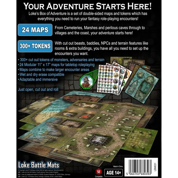 Livre plateau de jeu : Box of Adventure: RPG Maps & Tokens - 2. Coast of Dread