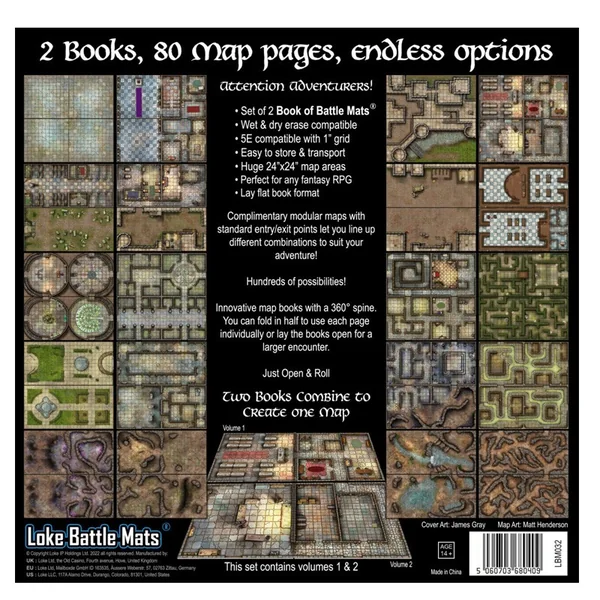 Livre plateau de jeu : pack de 2 livres - Castles, Crypts & Caverns