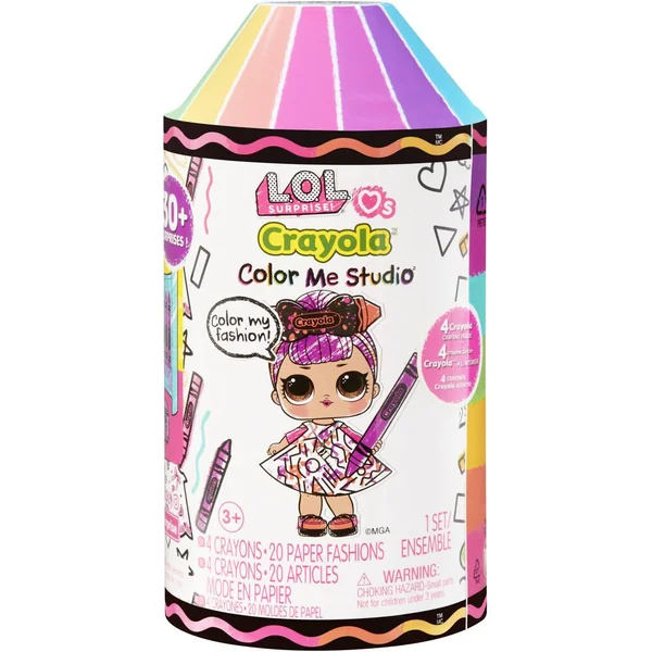 LOL SURPRISE - LOVES CRAYOLA COLOR ME STUDIO POUPEE 7.5 CM