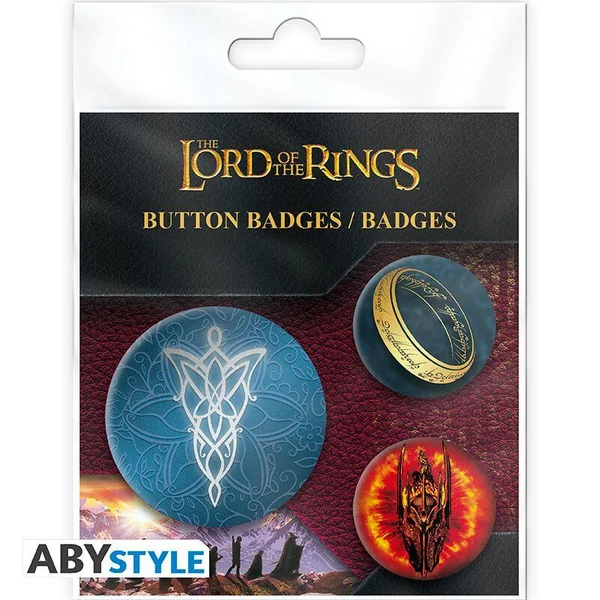LORD OF THE RINGS - PACK DE BADGES - TERRE DU MILIEU X4