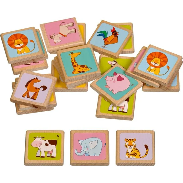 Lucy & Leo 133 Animaux - jeu de mémoire en bois pour enfants 24 cartes
