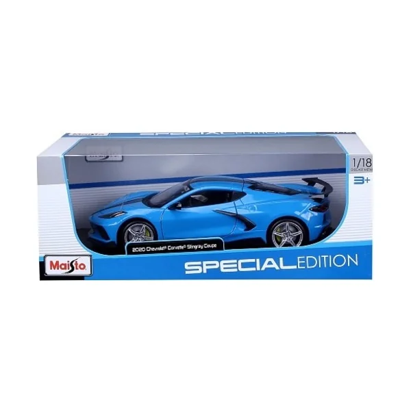 Maisto - 2020 Chevrolet Corvette Stingray Coupe (High Wing), bleu, 1:18