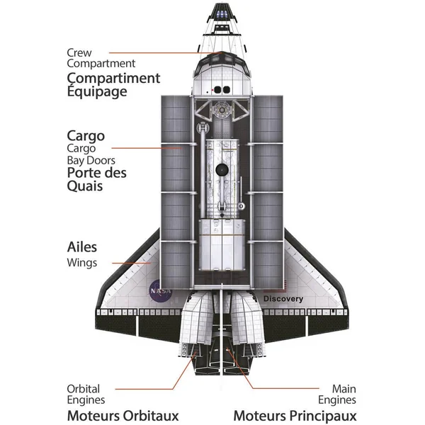 MAQUETTE 3D NASA - NAVETTE SPATIALE DISCOVERY - LONGUEUR 49 CM - 126 PIECES