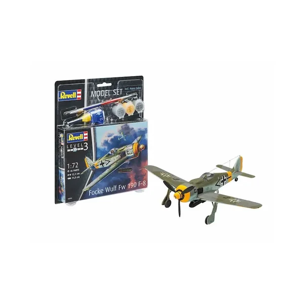 Maquette FOCKE WULF FW190 F-8 Avion de guerre Level 3 échelle 1:72 - Revell
