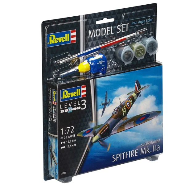 Maquette Supermarine Spitfire Mk.Iia Avion de guerre Level 3 échelle 1:72 - Revell