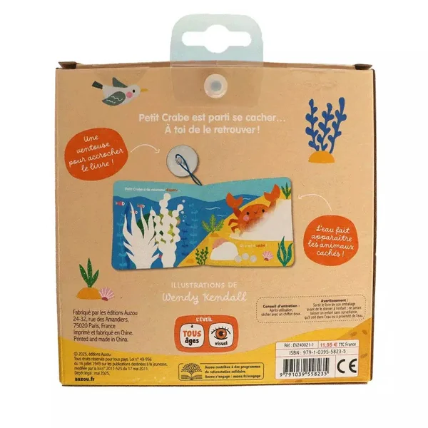 Mes amis du bain Cache-cache à la mer : Mon livre de bain magique - Auzou