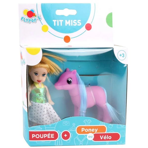 MINI POUPEE 10CM AVEC PONEY OU VELO ASSORTIS
