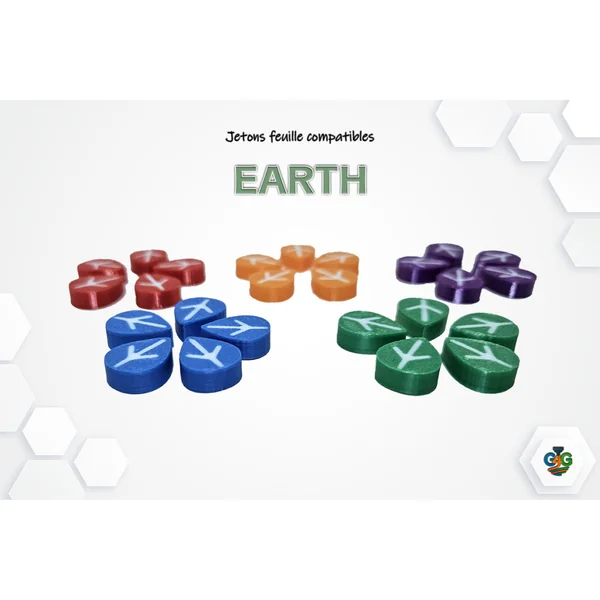 Mise à niveau des jetons feuille du jeu de société Earth