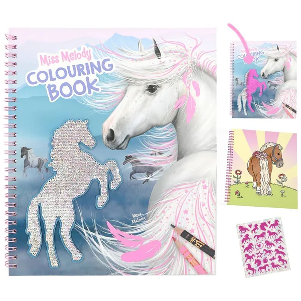 MISS MELODY ALBUM A COLORIER AVEC PAILLETTES