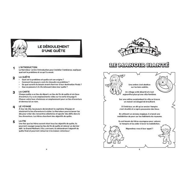 MON PREMIER JEU DE ROLE UNE AVENTURE A COLORIER - LE MANOIR HANTE