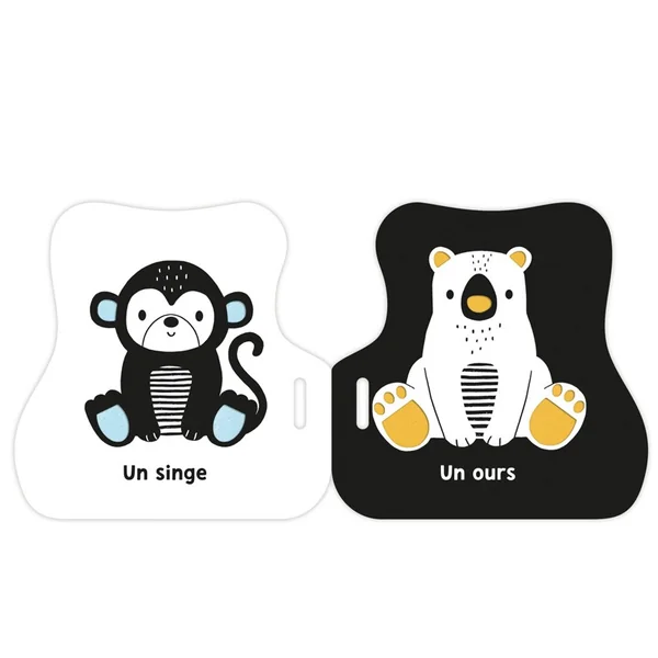 Mon premier livre poussette en Noir et Blanc Animaux Mignons - Auzou