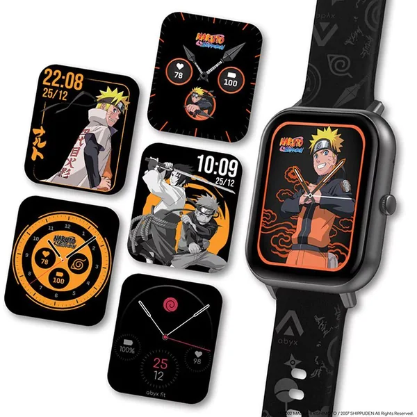 NARUTO SHIPPUDEN - MONTRE CONNECTEE ABYX FIT TOUCH 3 - MODELE NARUTO - 2 BRACELETS