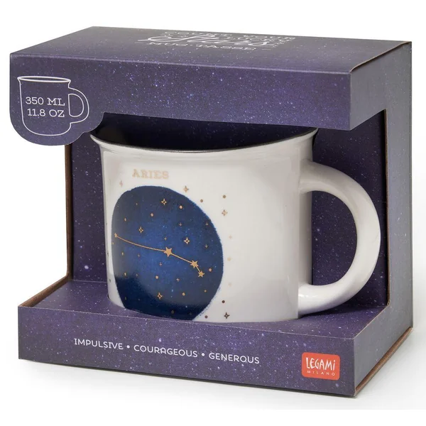 NEW BONE CHINA PORCELAIN MUG - COUNT YOUR LUCKY STARS - ARIES
