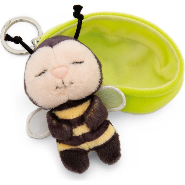 NICI porte-clés Abeille endormie 12 cm, panier vert, GREEN