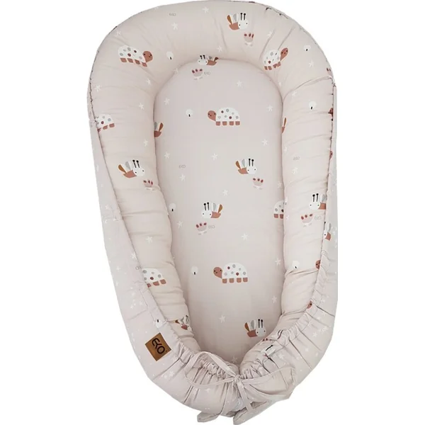 Nid EKO pour bébé réversible en coton Bees Stars Beige 90x60 cm