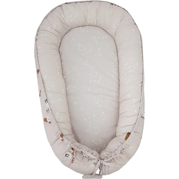 Nid EKO pour bébé réversible en coton Bees Stars Beige 90x60 cm